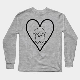 My Baby Chicken Valentine Outline Long Sleeve T-Shirt